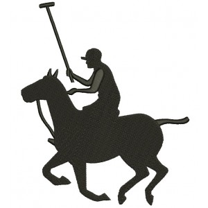 Polo Player on Horseback Sports Filled Machine Embroidery Digitized Design Pattern