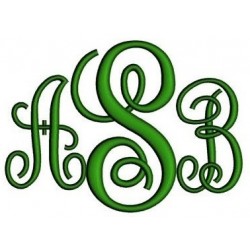 Fancy Monogram Embroidery Font Upper Case Satin Stitch Digitized -Instant Download-1,2,3 inch