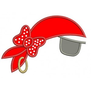 Girl Pirate Hat with an Eye Patch Applique Machine Embroidery Digitized Design Pattern