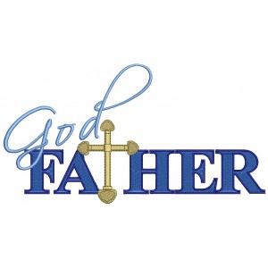 God Father Christening Religious Cross Christian Catholic Filled Machine Embroidery Digitized Design Pattern