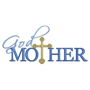 God Mother Christening Religious Cross Christian Catholic Filled Machine Embroidery Digitized Design Pattern