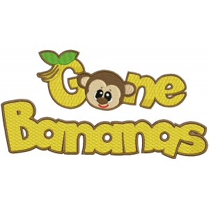 Gone Bananas Monkey Filled Machine Embroidery Design Digitized Pattern