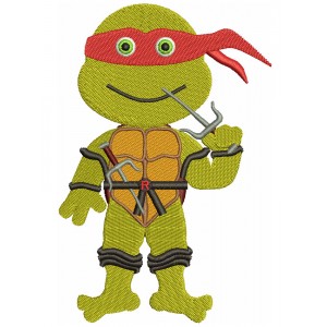 Raphael Teenage Ninja Turtle Filled Machine Embroidery Design Digitized Pattern