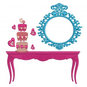 Fancy Table Filled Machine Embroidery Digitized Design Pattern