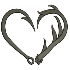 Fishing Hooks with Antlers Hunting Filled machine embroidery digitized design pattern - Instant Download -4x4 , 5x7, and 6x10 hoops