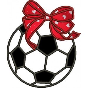 Soccer Ball Girl Applique Machine Embroidery Digitized Design Pattern
