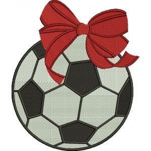 Soccer Ball Girl Filled Machine Embroidery Digitized Design Pattern