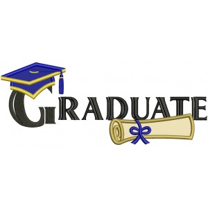Graduate Diploma School Applique Machine Embroidery Digitized Design Pattern