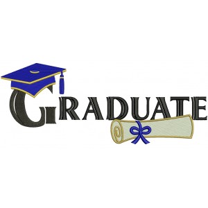 Graduate Diploma School Filled Machine Embroidery Digitized Design Pattern