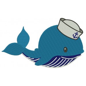 Sailor Whale Marine Filled Machine Embroidery Digitized Design Pattern