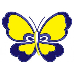 Butterfly Down Syndrome Awareness Applique Machine Embroidery Digitized Design Pattern