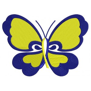 Butterfly Down Syndrome Awareness Filled Machine Embroidery Digitized Design Pattern