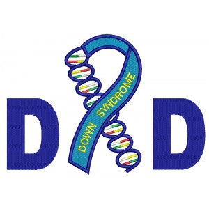 Dad Down Syndrome Awareness Filled Machine Embroidery Digitized Design Pattern