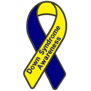 Down Syndrome Awareness Ribbon Applique Machine Embroidery Digitized Design Pattern
