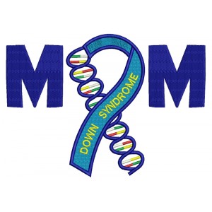 Mom Down Syndrome Awareness Filled Machine Embroidery Digitized Design Pattern
