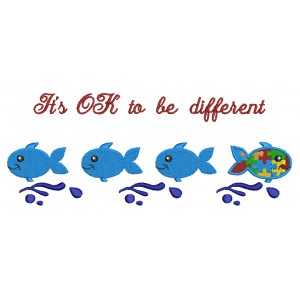 Different fish Autism Awareness Filled Machine Embroidery Digitized Design Pattern