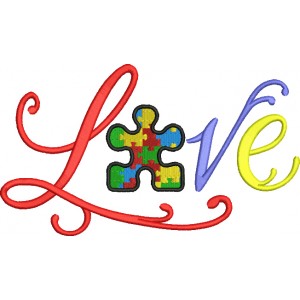 Love Someone with Autism Filled Machine Embroidery Digitized Design Pattern