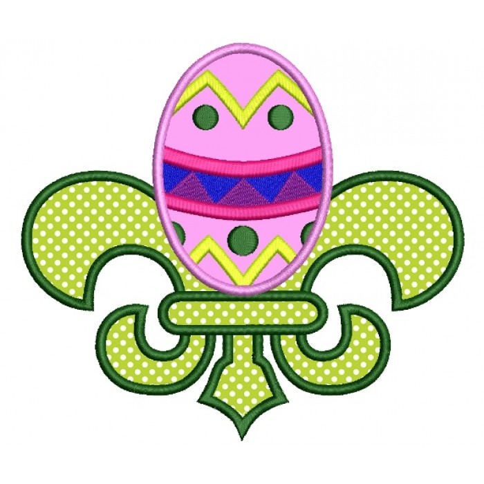 Fleur de lis Easter Egg Applique Machine Embroidery Digitized Design ...
