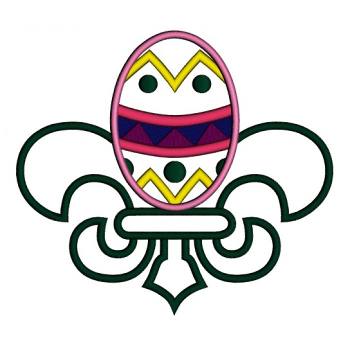 Fleur de lis Easter Egg Applique Machine Embroidery Digitized Design ...