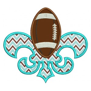Fleur de lis Easter Footlball Applique Machine Embroidery Digitized Design Pattern