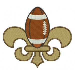 Fleur de lis Easter Footlball Filled Machine Embroidery Digitized Design Pattern