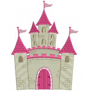Princess Palace Filled Machine Embroidery Digitized Design Pattern