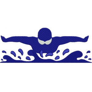Swimmer Filled Machine Embroidery Digitized Design Pattern