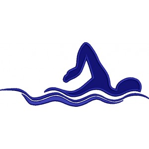 Swimmer and big waves Applique Machine Embroidery Digitized Design Pattern