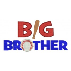 Big Brother Baseball Filled Machine Embroidery Digitized Design Pattern