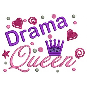 Drama Queen Applique Machine Embroidery Digitized Design Pattern