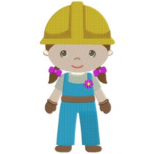 Gir Construction Worker Filled Machine Embroidery Digitized Design Pattern