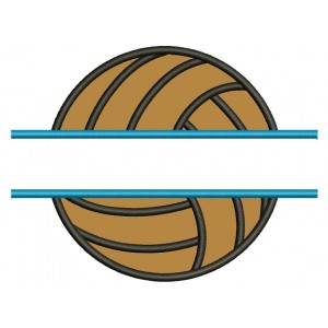 Volleyball Sports Split Applique Machine Embroidery Digitized Design Pattern