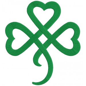 Heart Shamrock Irish Filled Machine Embroidery Digitized Design Pattern