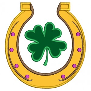 Shamrock Horseshoe Applique Machine Embroidery Digitized Design Pattern