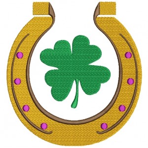Shamrock Horseshoe Filled Machine Embroidery Digitized Design Pattern
