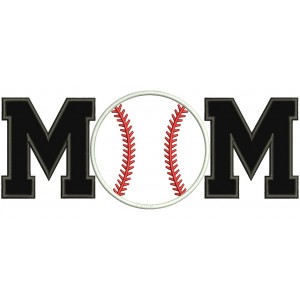 Baseball Mom Sports Applique Machine Embroidery Digitized Design Pattern