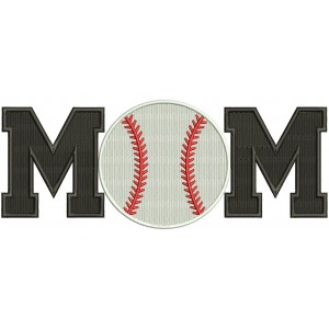 Baseball Mom Sports Filled Machine Embroidery Digitized Design Pattern