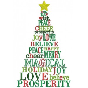 Christmas Tree With Star Filled Machine Embroidery Digitized Design Pattern