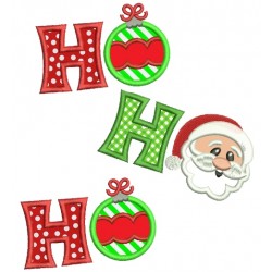 Ho Ho Ho Christmas Applique Machine Embroidery Digitized Design Pattern
