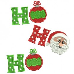 Ho Ho Ho Christmas Filled  Machine Embroidery Digitized Design Pattern