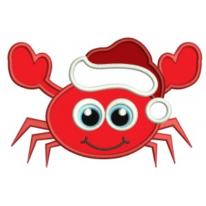 Little Crab Christmas Applique Machine Embroidery Digitized Design Pattern