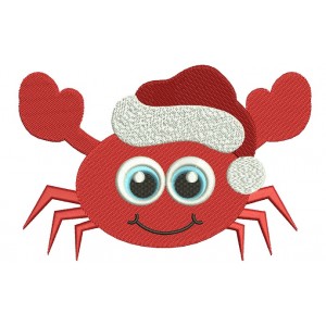 Little Crab Christmas Filled Machine Embroidery Digitized Design Pattern