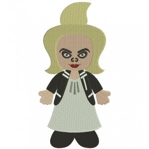 Looks Like Bride of Chucky Horror Filled Machine Embroidery Digitized Design Pattern