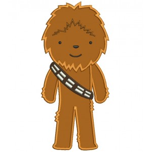 Looks Like Chubaka From Star Wars Applique Machine Embroidery Digitized Design Pattern