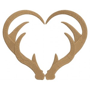 Antlers Heart Filled Hunting Machine Embroidery Digitized Design Pattern