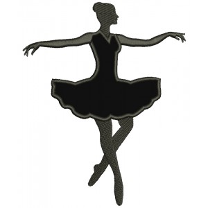 Ballerina Dancer Applique Machine Embroidery Digitized Design Pattern