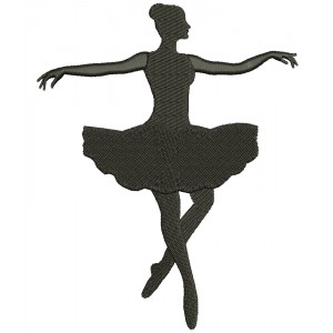 Ballerina Dancer Filled Machine Embroidery Digitized Design Pattern