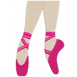 Ballet Shoes Filled Machine Embroidery Digitized Design Pattern