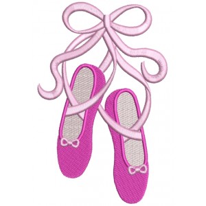 Ballet Shoes with ribbonsFilled Machine Embroidery Digitized Design Pattern