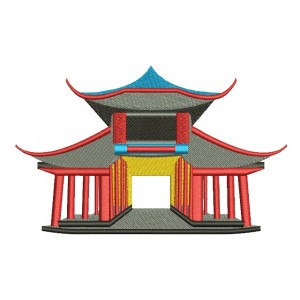 Chinese Oriental Palace Filled Machine Embroidery Digitized Design Pattern